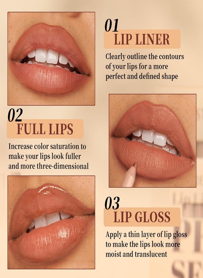 Aseawave Matte Lip Liner Set, 12 Colors Brown Tone Natural Lip Makeup, Ultra Fine Lip Liner & Eyeliner Set, Creamy, Long Lasting, High Pigmented Pencil, Various Shades of Brown - Image 4